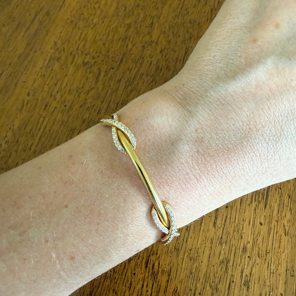 Tiffany and co infinity diamond Gold Bracelet